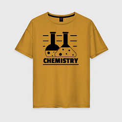 Футболка оверсайз женская CHEMISTRY химия, цвет: горчичный