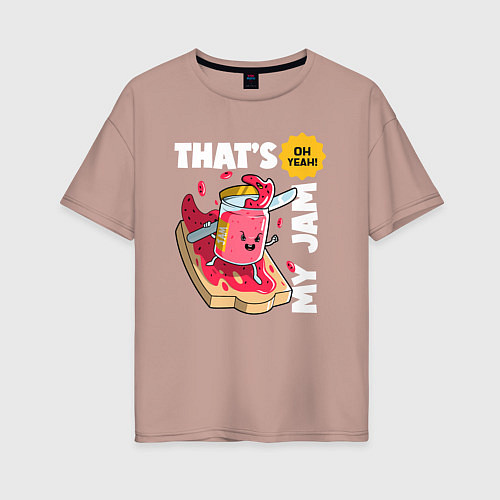 Женская футболка оверсайз Thats my jam / Пыльно-розовый – фото 1