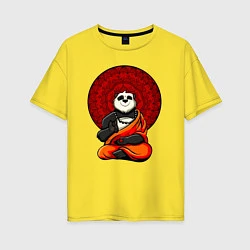 Футболка оверсайз женская Медитация панды Дзен, цвет: желтый