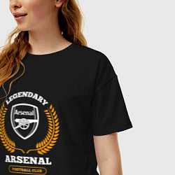 Футболка оверсайз женская Лого Arsenal и надпись Legendary Football Club, цвет: черный — фото 2