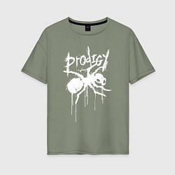 Футболка оверсайз женская Draw white logo - Ant, цвет: авокадо