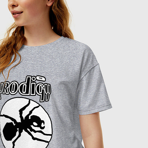 Женская футболка оверсайз The prodigy ant / Меланж – фото 3