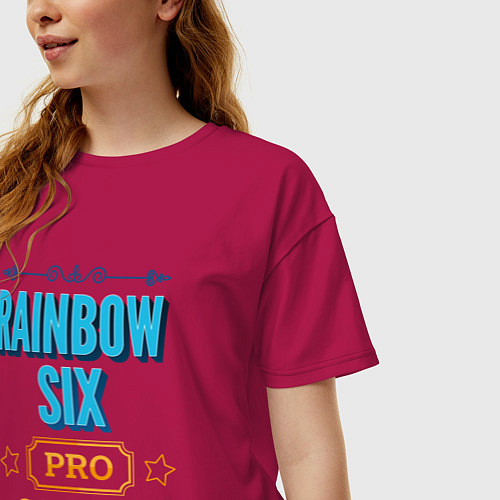 Женская футболка оверсайз Игра Rainbow Six PRO Gaming / Маджента – фото 3