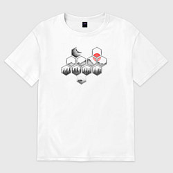 Футболка оверсайз женская Природные соты, цвет: белый