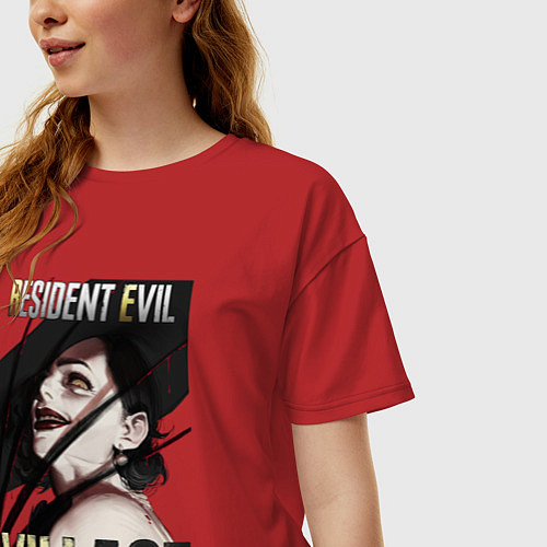 Женская футболка оверсайз Resident evil 8 - Dimitrescu / Красный – фото 3