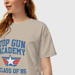 Футболка оверсайз женская TOP GUN Academy Class of 85, цвет: миндальный — фото 2