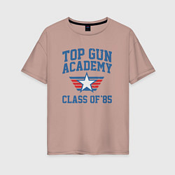 Футболка оверсайз женская TOP GUN Academy Class of 85, цвет: пыльно-розовый