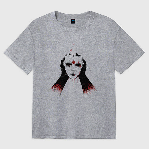 Женская футболка оверсайз Terratomorf - В Мире Иллюзий 2 / Меланж – фото 1