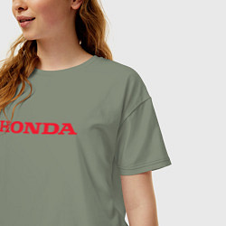 Футболка оверсайз женская HONDA ХОНДА LOGO спина, цвет: авокадо — фото 2