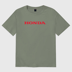 Футболка оверсайз женская HONDA ХОНДА LOGO спина, цвет: авокадо