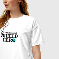 Футболка оверсайз женская The Rising of the Shield Hero logo black color, цвет: белый — фото 2