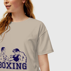 Футболка оверсайз женская Бокс Boxing is cool, цвет: миндальный — фото 2