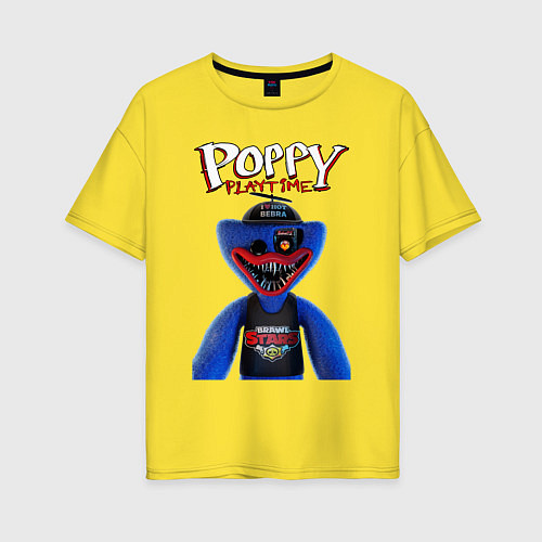 Женская футболка оверсайз Poppy - Playtime / Желтый – фото 1