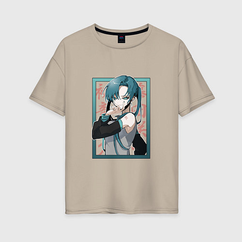 Женская футболка оверсайз Hatsune Miku Drain / Миндальный – фото 1