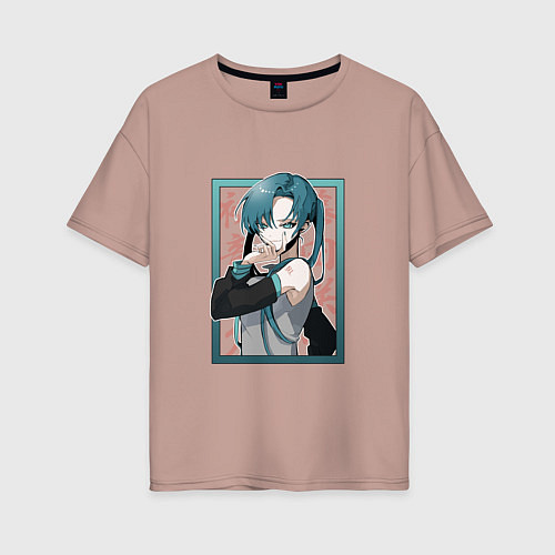 Женская футболка оверсайз Hatsune Miku Drain / Пыльно-розовый – фото 1