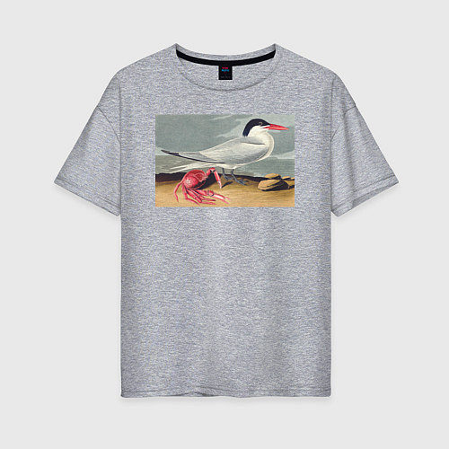 Женская футболка оверсайз Cayenne Tern Чайка и краб / Меланж – фото 1