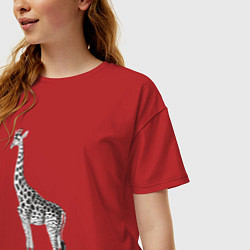 Футболка оверсайз женская Грация жирафа, цвет: красный — фото 2