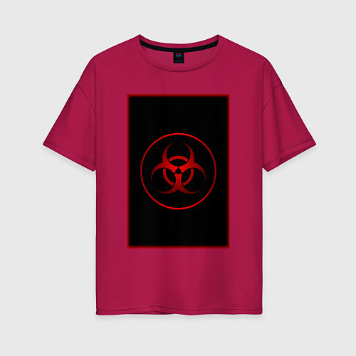 Женская футболка оверсайз Вирусная угроза / Маджента – фото 1