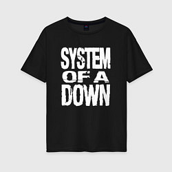 Футболка оверсайз женская System of a Down логотип, цвет: черный