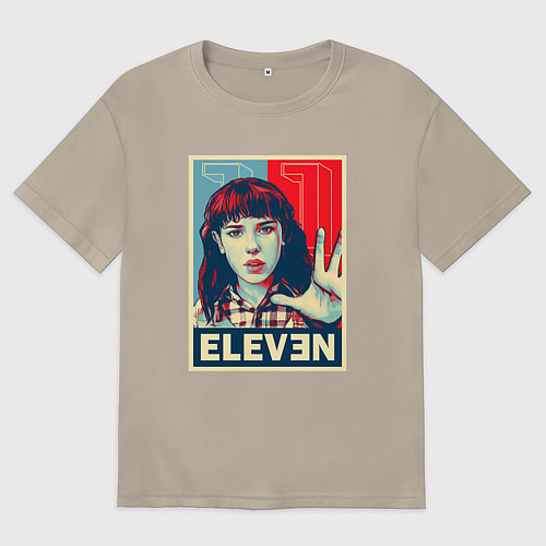 Женская футболка оверсайз Stranger Things Eleven / Миндальный – фото 1