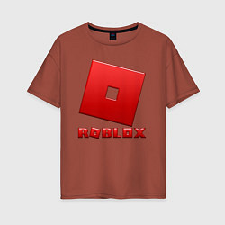 Футболка оверсайз женская ROBLOX логотип красный градиент, цвет: кирпичный