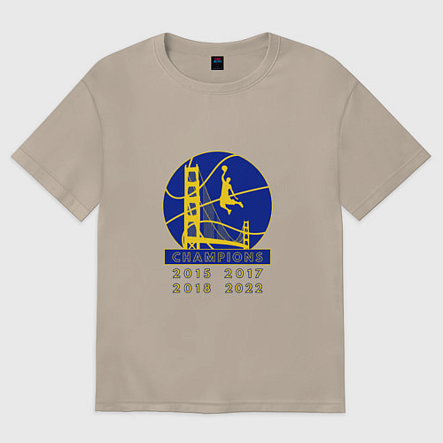 Женская футболка оверсайз Champions - Warriors / Миндальный – фото 1