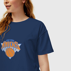Футболка оверсайз женская Нью-Йорк Никс NBA, цвет: тёмно-синий — фото 2