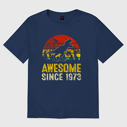 Футболка оверсайз женская Потрясающий динозавр 1973 года, цвет: тёмно-синий