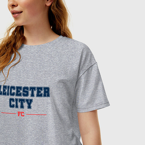 Женская футболка оверсайз Leicester City FC Classic / Меланж – фото 3