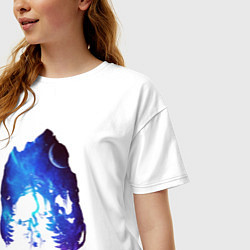 Футболка оверсайз женская Череп Тираннозавра Космос, цвет: белый — фото 2