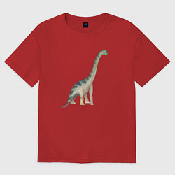 Футболка оверсайз женская Mamenchisaurus Мамэньсизавр маменчизавр, цвет: красный