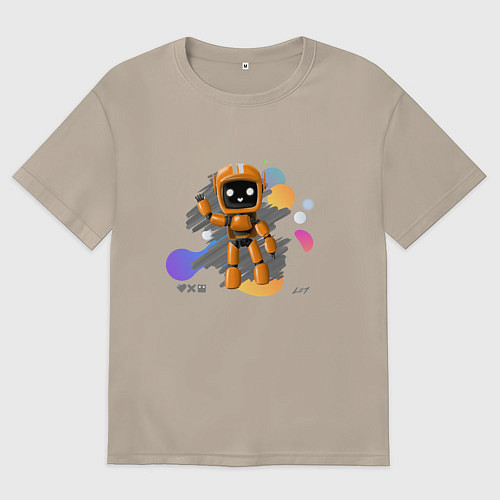 Женская футболка оверсайз Любовь смерть роботы / Миндальный – фото 1