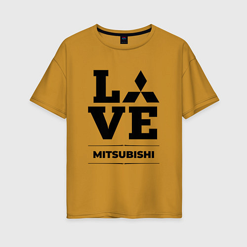 Женская футболка оверсайз Mitsubishi Love Classic / Горчичный – фото 1