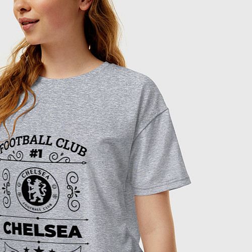 Женская футболка оверсайз Chelsea: Football Club Number 1 Legendary / Меланж – фото 3