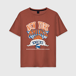 Футболка оверсайз женская NEW YORK KNIKS NBA, цвет: кирпичный