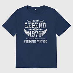 Футболка оверсайз женская Живая легенда 1976 года, цвет: тёмно-синий
