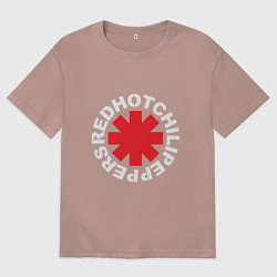 Футболка оверсайз женская Peppers - Logo, цвет: пыльно-розовый