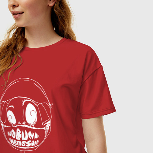 Женская футболка оверсайз DnB - Smile / Красный – фото 3