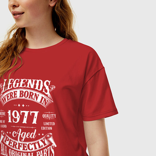 Женская футболка оверсайз Легенды рождаются в 1977 году / Красный – фото 3