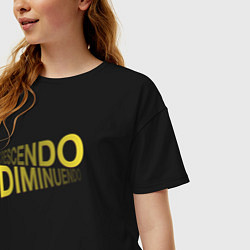 Футболка оверсайз женская Crecsendo diminuendo, цвет: черный — фото 2