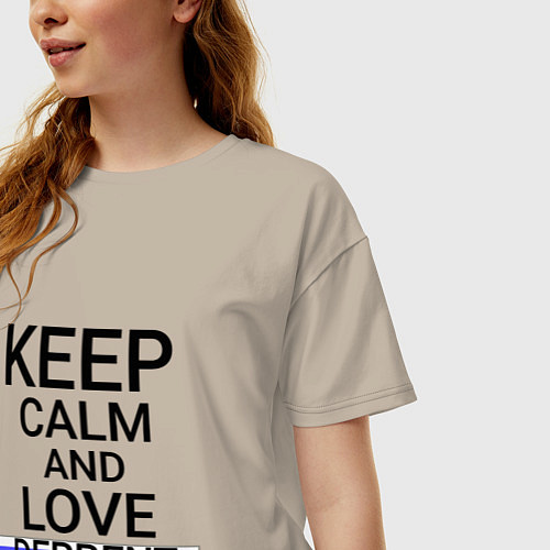 Женская футболка оверсайз Keep calm Derbent Дербент / Миндальный – фото 3