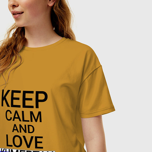 Женская футболка оверсайз Keep calm Kumertau Кумертау / Горчичный – фото 3