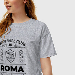 Футболка оверсайз женская Roma: Football Club Number 1 Legendary, цвет: меланж — фото 2