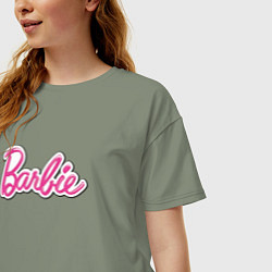 Футболка оверсайз женская Barbie logo, цвет: авокадо — фото 2