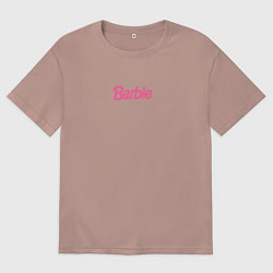Футболка оверсайз женская Barbie mini logo, цвет: пыльно-розовый