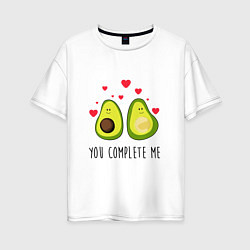 Футболка оверсайз женская YOU COMPLEMENT ME, MY LOVE, цвет: белый