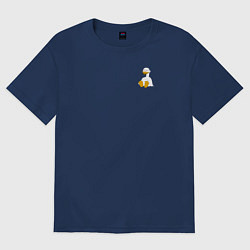 Футболка оверсайз женская Два весёлых гуся БЕЛЫЙ mini, цвет: тёмно-синий