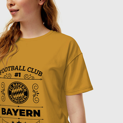 Женская футболка оверсайз Bayern: Football Club Number 1 Legendary / Горчичный – фото 3