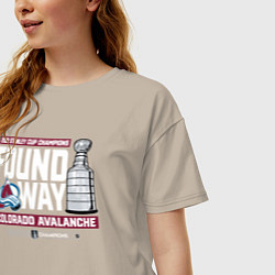 Футболка оверсайз женская COLORADO AVALANCHE 2022, цвет: миндальный — фото 2