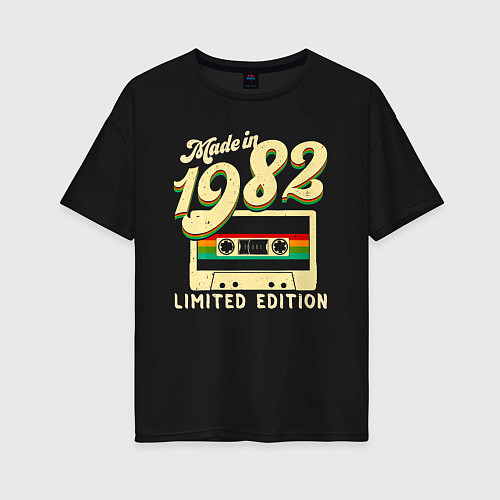 Женская футболка оверсайз Сделано в 1982 году, ограниченная серия / Черный – фото 1
